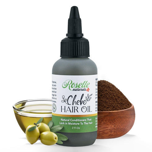 Roselle Naturals Chebe Oil for Hair Growth, Made in USA, 2 Fl Oz, Chebe Powder Hair Growth Oil