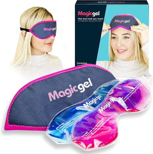 Magic Gel Eye Mask Cold Pack - 2 Pack Cooling Eye Mask for Sleeping, Reusable with Adjustable Strap