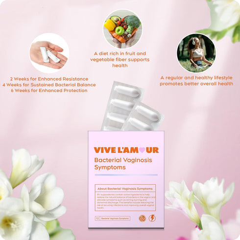 Vive L'Amour 12 Bacterial Vaginosis Symptoms, Vaginal Suppositories for Fishy Odor, Excess Discharge, Itching