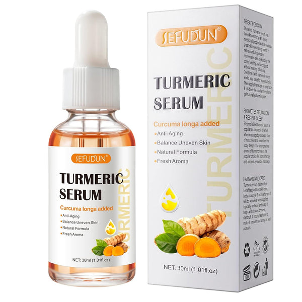 Turmeric Serum for Dark Spots, 1 Fl Oz, Anti Aging Facial Serum for Face & Body, Reduces Hyperpigmentation