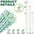 Aqua Paper Straws 10 Inch Extra Long for Tall Drinks, Baby Shower, Parties, Cocktails - 100 Counts