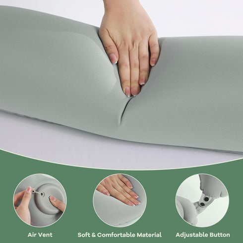 U-Shaped Full Body Bath Pillow for Tub - 2 Pcs Inflatable Bath Pillows with Adjustable Button for Relaxation