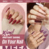 MEFA 19 Pcs Gel Nail Polish Kit with UV Light, 12 Colors Burgundy Red and Champagne Gold Glitter for DIY Nails
