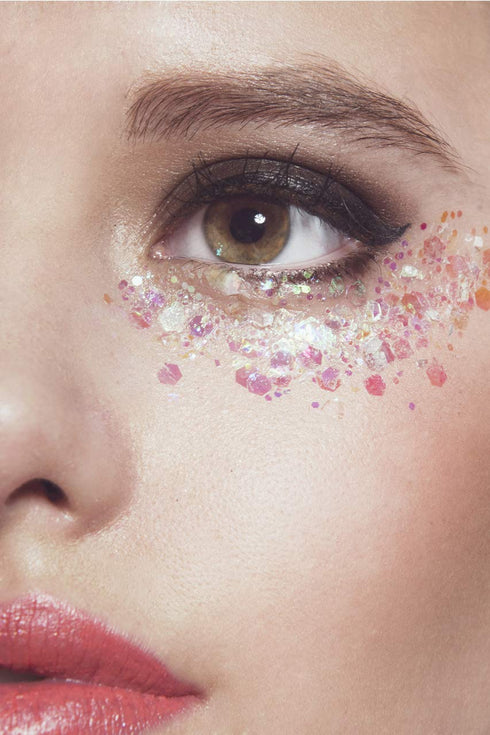 Iridescent Body Glitter, 15g Chunky Holographic Glitter for Face, Hair, Eye, and Body, Festival Accessories