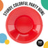 Exquisite Red 12 Oz Plastic Disposable Party Bowls, Large Soup Bowls for All Occasions, 50 Red Bowls Per Pack