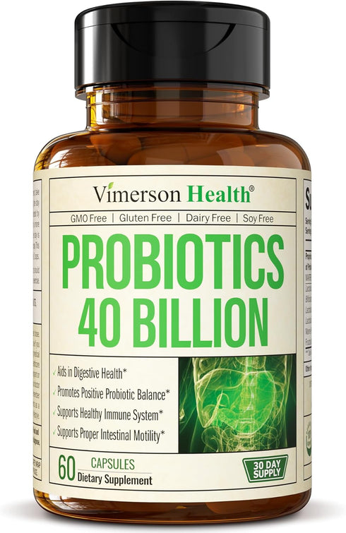 Probiotic 40 Billion CFU, 60 Capsules, Daily Immune Balance for Gut & Digestive Health, Non-GMO