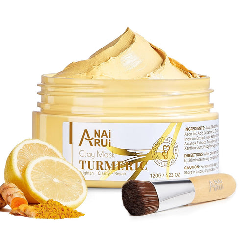 ANAI RUI Vitamin C Face Mask with Turmeric and Kaolin Clay for Dark Spots, Skincare Facial Mask, 4.23 OZ