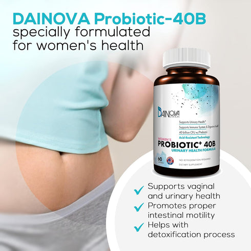Probiotics for Women Vaginal Health, Urinary Tract Health, 40 Billion CFU Active Prebiotics and Probiotics, 60 Capsules
