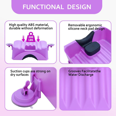 Nolasalon Portable Shampoo Basin for Kids, Baby, Children,Tear Free Hair Washing Basin Tray at Home (Purple)