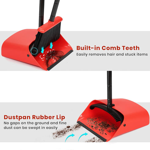 TreeLen Broom and Dustpan Set, 52 inch Broom and Dust Pan Combo for Home Cleaning