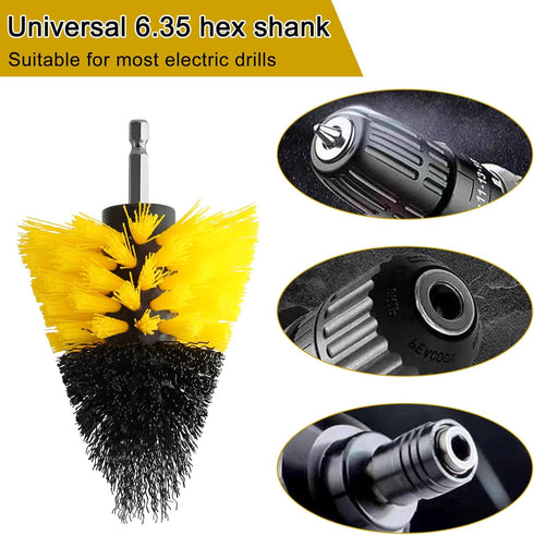 18 Pcs Drill Brush Attachments Set, Power Cleaning Scrub Brushes with Long Attachment for Tile Floors & Car Detailing