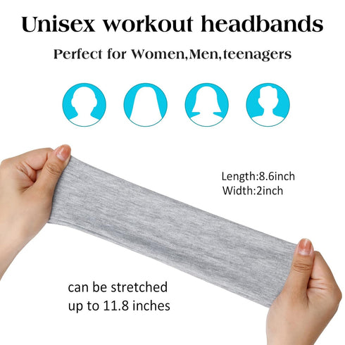 TERSE Thin Cloth Hair Bands for Women, Soft Stretchy Solid Headbands