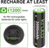 Kruta Ni-MH AA Rechargeable Batteries 2000mAh, 12 Pack Pre-Charged for Outdoor Solar Lights
