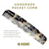 Kent 7T TW All Fine Tooth Pocket Comb for Men, Handmade Hair Comb for Everyday Grooming and Styling