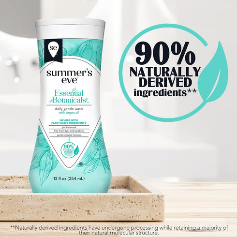 Summer's 12 Oz Eve Essential Botanicals All-Over Daily Feminine Wash with Argan Oil, Gentle pH-Balanced Body Wash
