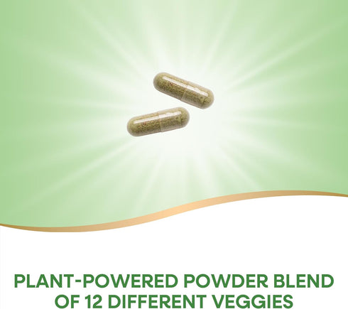Nature's Way 900 2-Capsule 60 (Packaging Garden Veggies, Veggie Powder Blend, mg per Serving, Vegan Capsules May Vary)