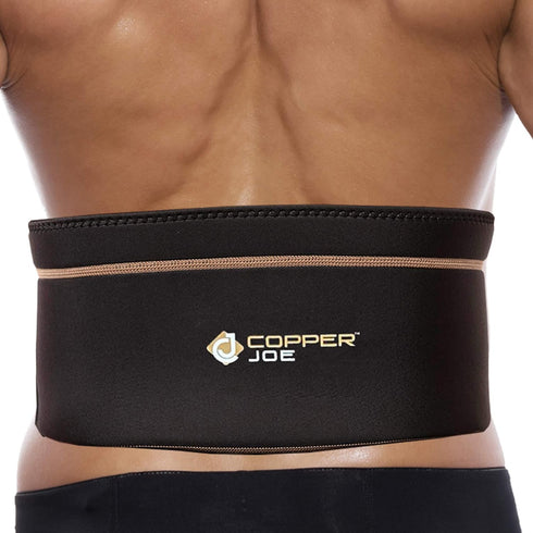 Copper Joe Back Brace for Lower Back Pain Relief, Adjustable Black Velcro Lumbar Support Belt for Sciatica