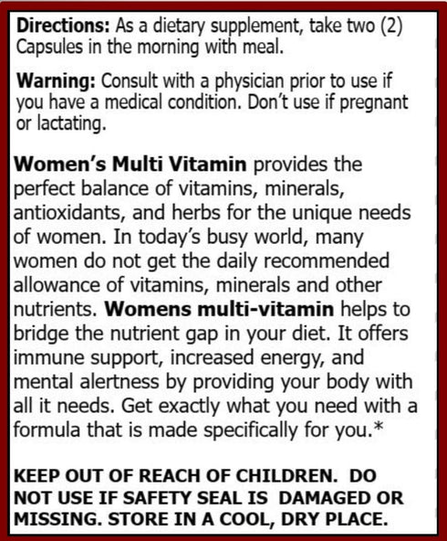 Hybrid Nutraceuticals MiracleMulti Multivitamin for Women - Female Support Formula, Immune Support, Minerals, Biotin,