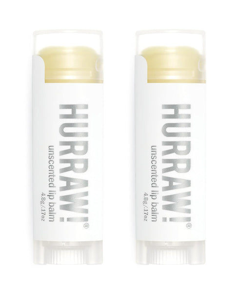 Hurraw! Unscented Lip Balm, 2 Pack, Organic, Vegan, Cruelty-Free, Non-GMO, 100% Natural Ingredients
