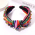 Knot Headband Colorful Rhinestone Mexican Fiesta Hair Accessories, Embroidered Party Headband