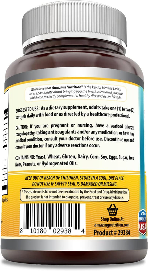 Amazing Omega Norwegian Cod Liver Oil, 1250 mg, 120 Softgels Supplement in Fresh Orange Flavor