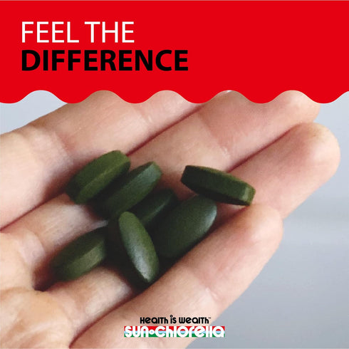 Sun Chlorella 500mg Whole Body Wellness Green Algae Superfood Supplement - 120 Tablets for Immune Defense and Gut Health