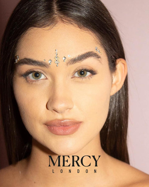 Priyanka Silver Bindis MERCY LONDON Crystal Indian Bindi Face Jewels, Gold Silver Multi Packet Bridal