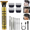 Professional Cordless Hair Trimmer, T-Blade Clippers for Men, Rechargeable Beard Trimmer with Guide Combs