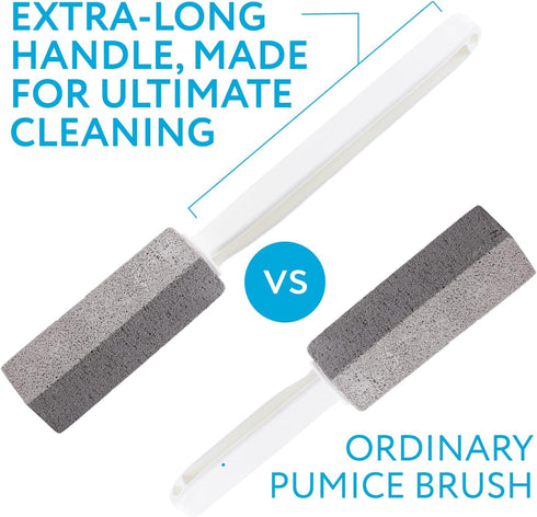 Impresa - 2 Pack Pumice Stone Toilet Bowl Cleaner with Extra Long Handle - Limescale Remover - Brush Wand for Bathroom - Also Cleans BBQ Grills, Tiles, Grout, and Swimming Pools