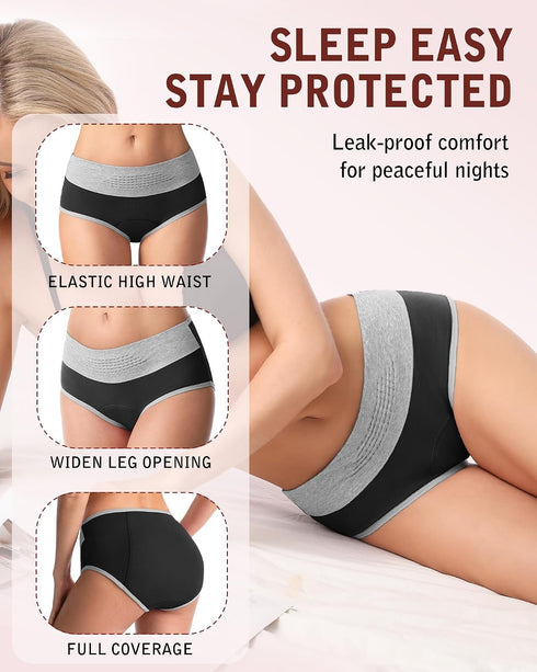 IGOLUMON Period Underwear for Women, Leak-Proof Incontinence & Postpartum Panties, Heavy Flow Protection with Graphene
