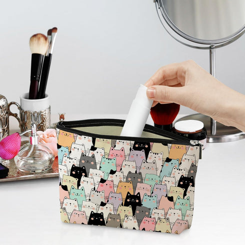 Cute Cat Makeup Bag Cat Gifts Cat Lover Gifts for Women Cat Stuff Decor Kawaii Cat Christmas Birthday Gifts for Women Animal Pet Owner Girl Daughter Best Friend Her Niece Sister Travel Toiletry Bag