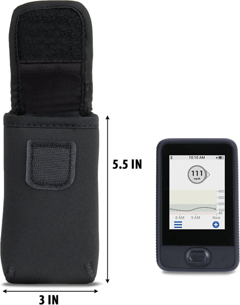 USA Gear CGM System Device Belt Case - Holster with Belt Loop, Carabiner Clip, Carrying Case Compatible with Dexcom G7 Receiver Case, G6, G5, Freestyle Libre 2 and more Continuous Glucose Monitors