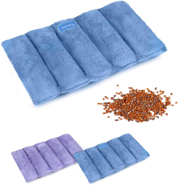 SuzziPad Microwave Heating Pad, 6.5x12” Reusable Moist for Cramps, Joint Pain Relief, Sore Muscle, Heat Pad (Blue)