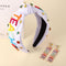 Teacher Headbands for Women, Beaded Pencil Knotted Headband, Crystal Rhinestone Hair Accessories