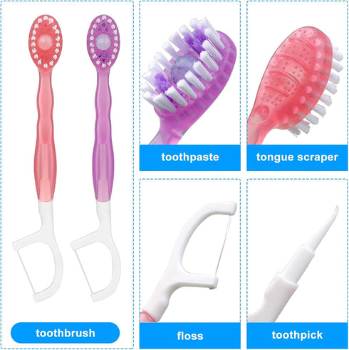 YEAfEAti 5 1 26Pcs 5 1 Set (2) in Toothbrush & Floss, mini toothbrushes with Toothpaste, All in one Oral Care on The
