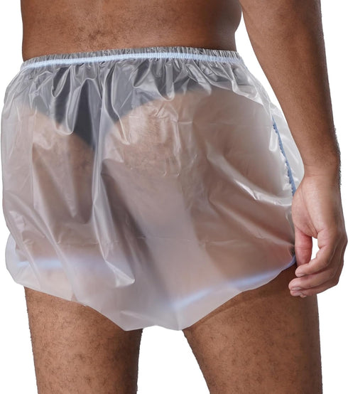 Rswnyirn Unisex Adult Pull On Diaper Cover Underwear Easy To Clean Plastic Briefs Underwear