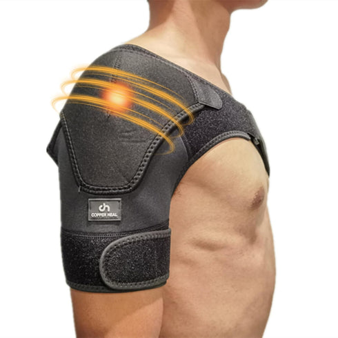 COPPER HEAL Shoulder Adjustable Clamp Compression Sleeve for Men Women, Better Back Posture Support with Stability Pad