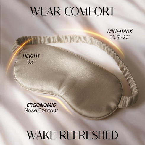 OLESILK Silk Sleep Eye Mask Blindfold with Double Layer Silk Filling, Luxury Eye Cover for Women Men