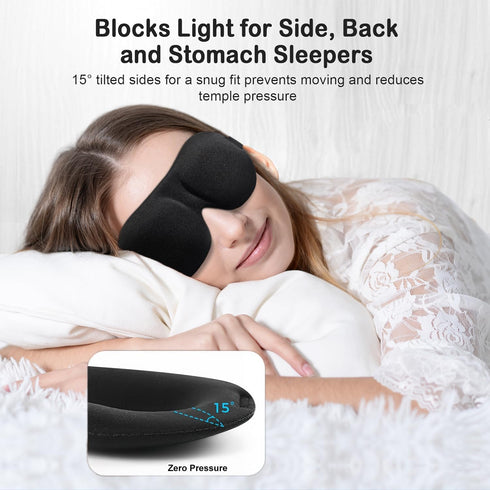 YIVIEW Sleep Mask Pack of 3, 100% Light Blocking 3D Eye Masks for Sleeping, Lightweight & Breathable