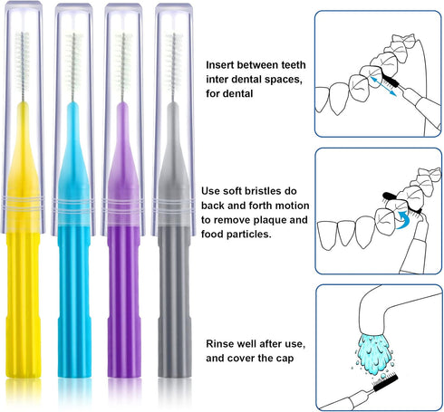 50 Pieces Braces Brush - Interdental Brush Toothpick Dental Flossing Head for Oral Hygiene Cleaning Tool