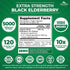 Zazzee USDA Organic Black Elderberry 10:1 Extract, 5000 mg Strength, 120 Vegan Capsules, 2 Month Supply