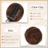 SOFEIYAN 2PCS Mini Claw Clip in Hair Bun Extension Synthetic Wig Accessory Updo Space Bun Hair Messy Cat Ears Hair Bun Pieces for Women, Darkest Brown Tend to Black