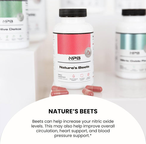 Nature's Pure Blend Organic Beets Capsule, Support Blood Flow, Blood Pressure & Heart Health, Energy Booster
