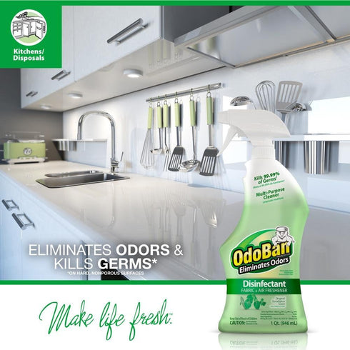Set 3 32 OdoBan Ready-to-Use Disinfectant and Odor Eliminator, of Spray Bottles, Ounces Each, Original Eucalyptus Scent
