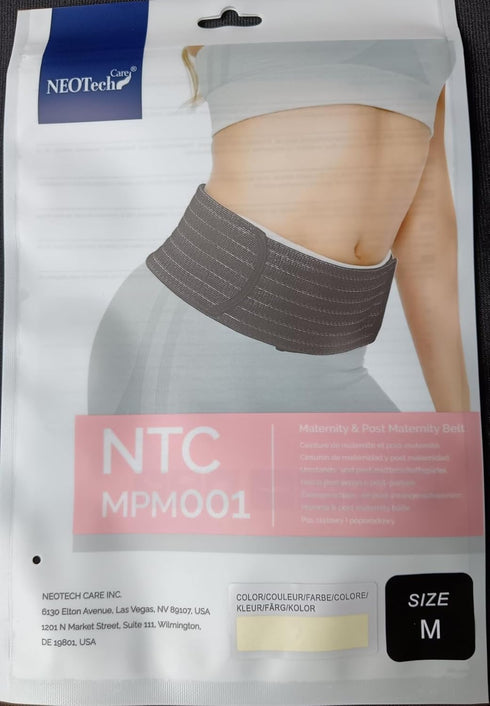 NeoTech Care 3-in-1 Maternity Pregnancy Support - Postpartum Belly Wrap & Pelvis Belt/Brace (Beige, Medium)
