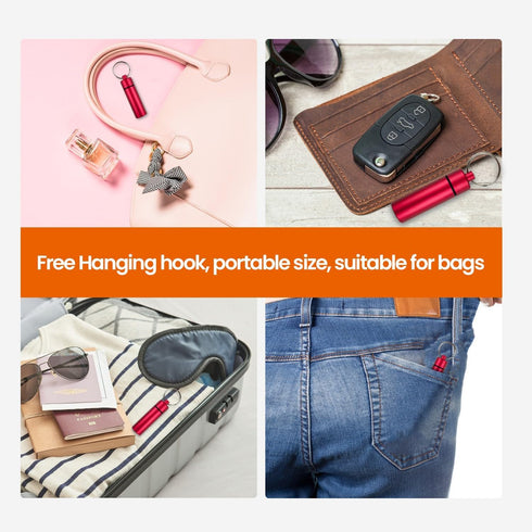 Small Portable Pill Organizer Keychain, 3 Pack Waterproof Metal Pill Holder for Travel