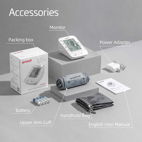 yuwell Blood Pressure Monitor, Digital Upper Arm Cuff Machine for Home Use, Large Display, 99 Readings, Voice