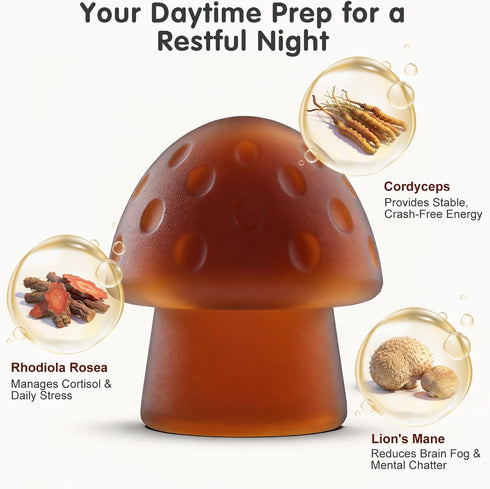 Simlike Gummies (30-Day Mushroom Supplement for Sleep and Energy with Ashwagandha & Lion's Mane, Day & Night