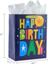SUNCOLOR 2 Pack 13" Large Gift Bag with Tissue Paper for Him, Happy Birthday