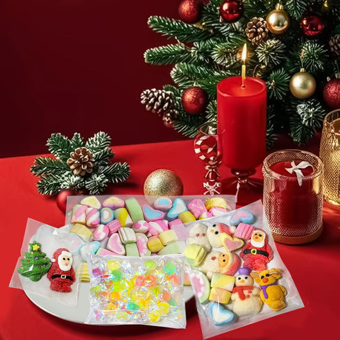 Clear Self Sealing Cellophane Bags - 200Pcs 4x6 Inches Resealable Cello Bags for Packaging Cookies, Candy, Treats